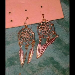 Dream catcher dangling earrings